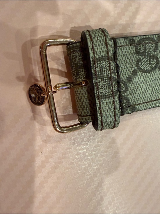 Gucci GG Canvas Apple Watch Strap in Beige with Gold Hardware main image 5